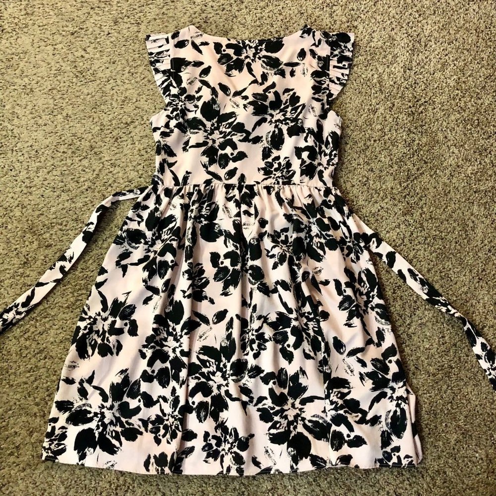 Elle Dress Womens M Used Floral Pink Black - Picture 7 of 12